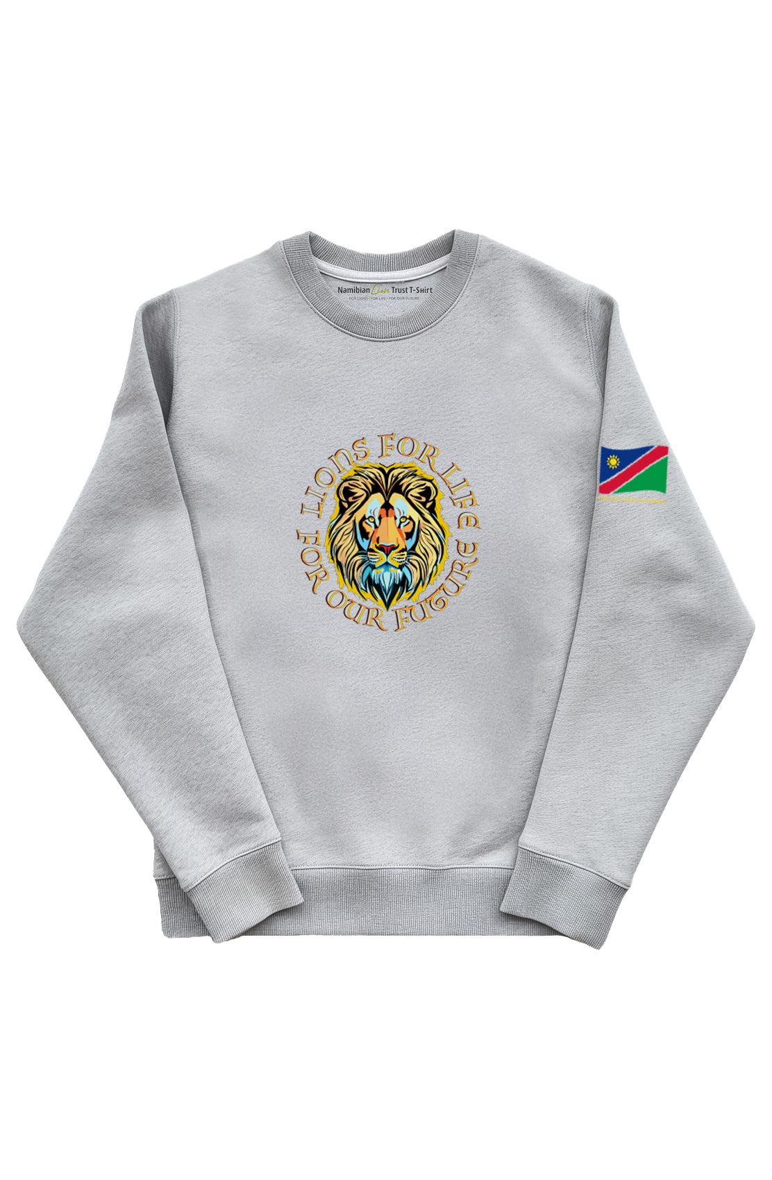 Daniel James London For Lions For Life heather grey unisex sweatshirt, front view