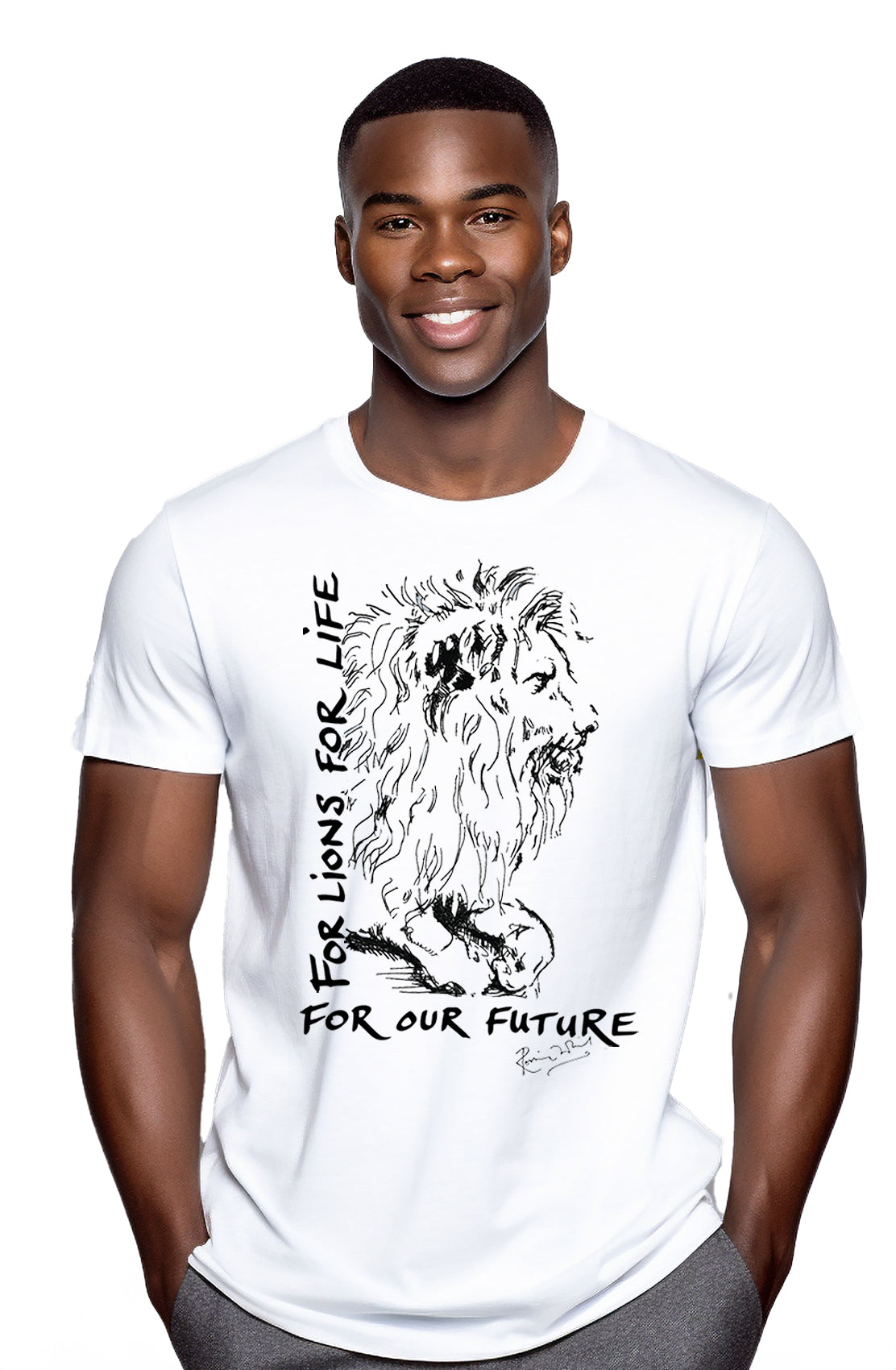 Ronnie Wood For Lions For Life white t-shirt, men's, front view