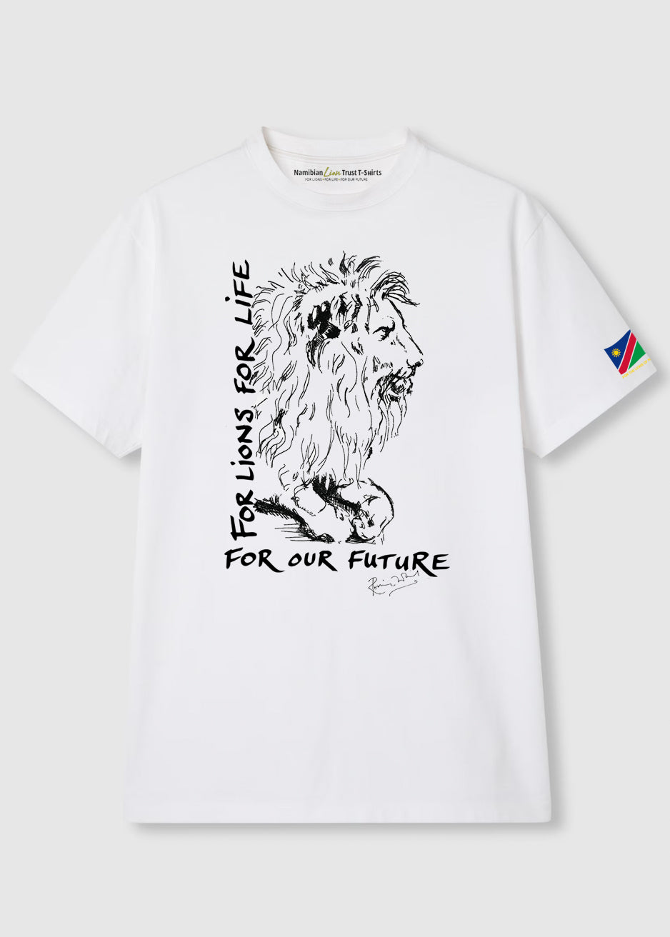 Ronnie Wood For Lions For Life white t-shirt, men's, artwork