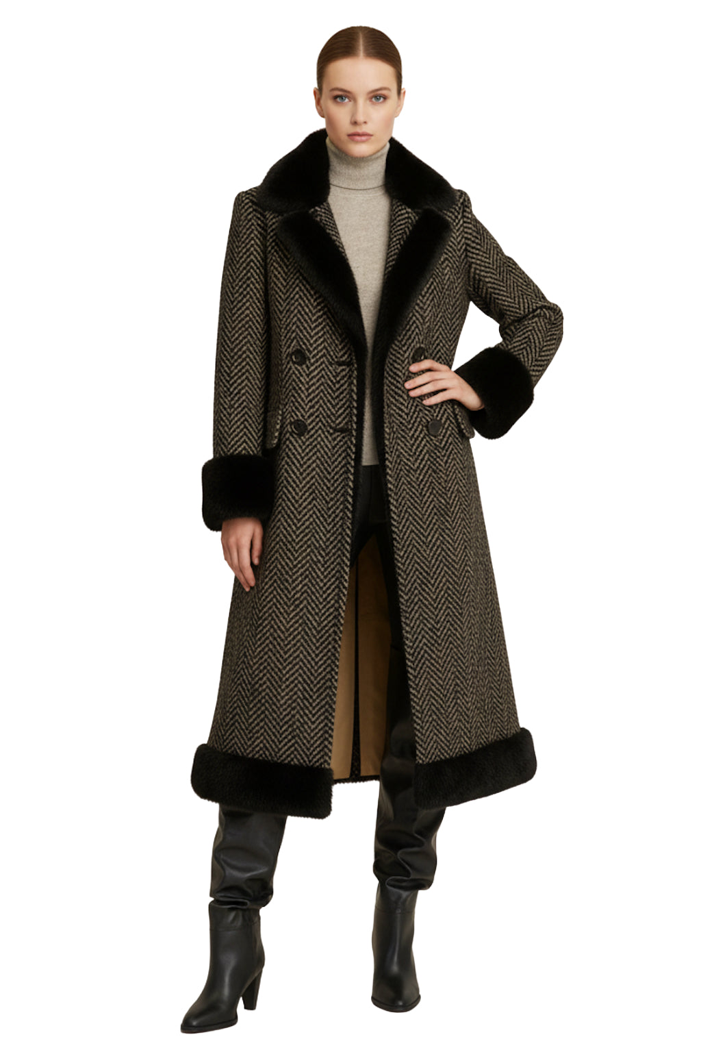 Herringbone Double Breast Coat