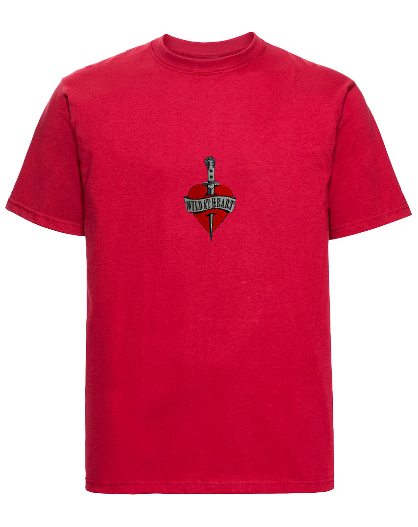 Wild At Heart red t-shirt, front view