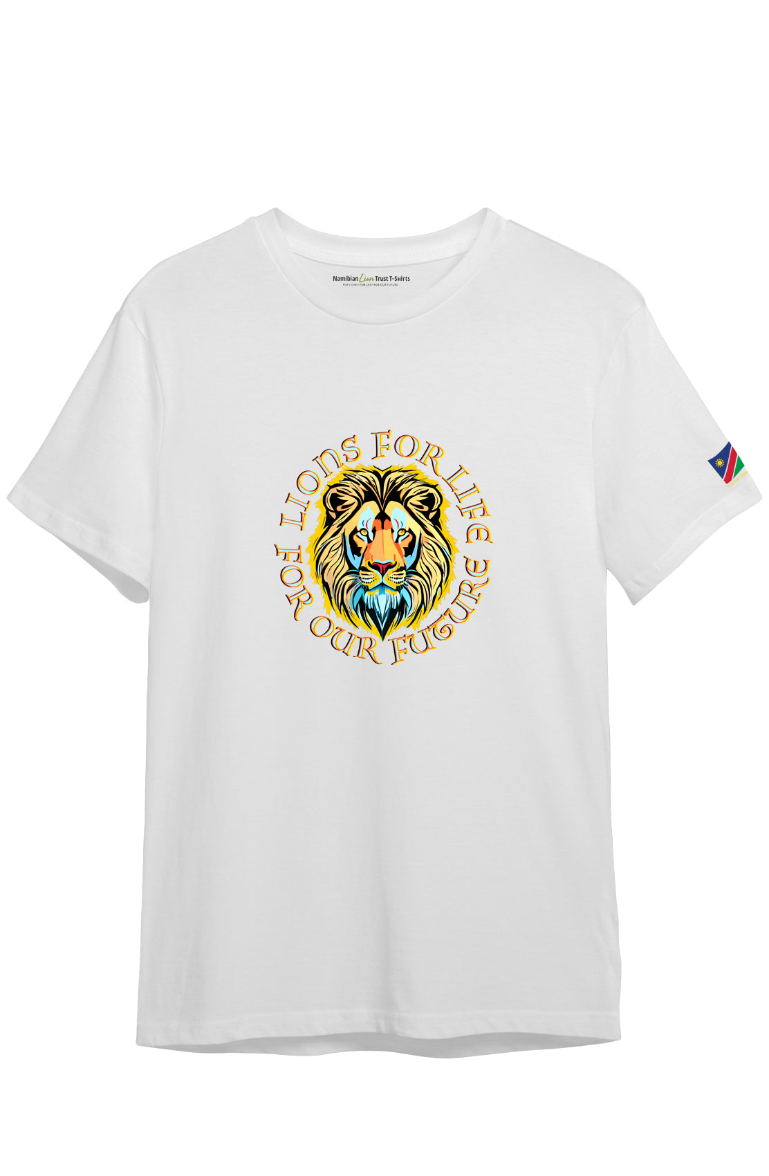 Daniel James London children's For Lions For Life white t-shirt, front view