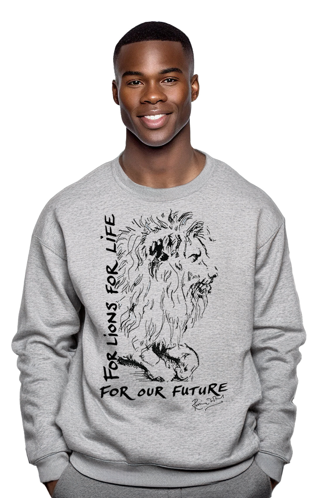 Ronnie Wood For Lions For Life heather grey sweatshirt, men's, front view