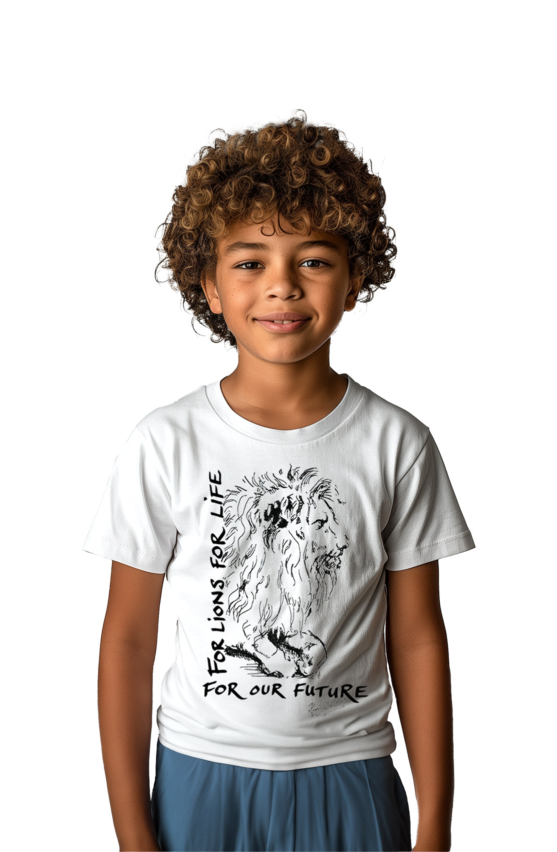 Ronnie Wood For Lions For Life children's white t-shirt, front view