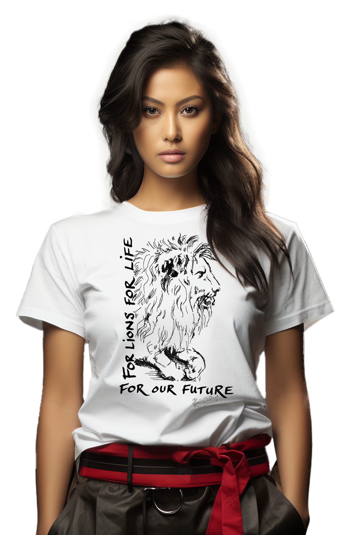 Ronnie Wood For Lions For Life white t-shirt, women's, front view