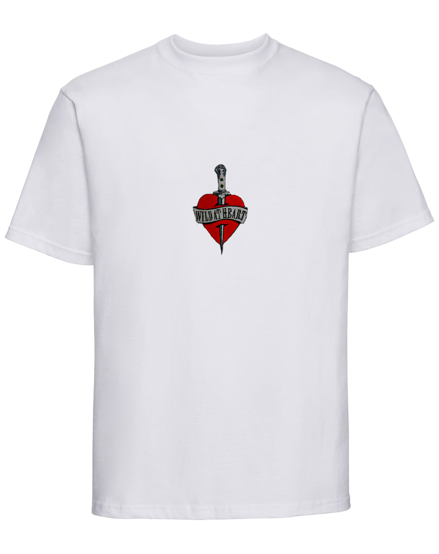 Wild At Heart white t-shirt, front view